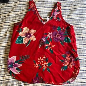 Never worn red floral top